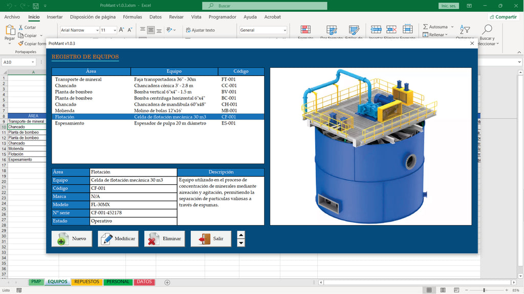ProMant v1.0.3 - Plan de Mantenimiento Excel VBA