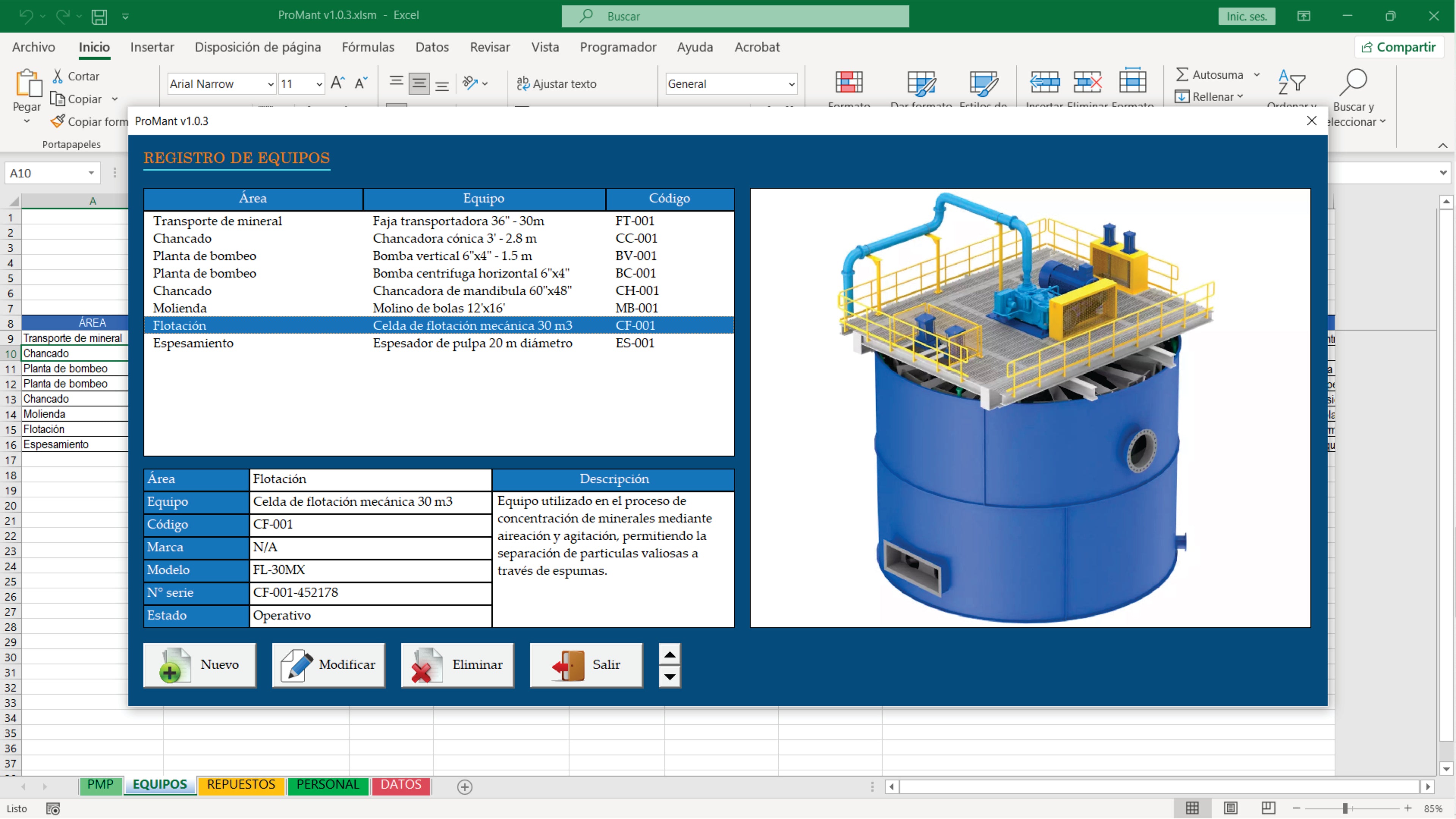ProMant v1.0.3 - Plan de Mantenimiento Excel VBA