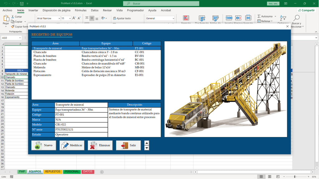 ProMant v1.0.3 - Plan de Mantenimiento Excel VBA