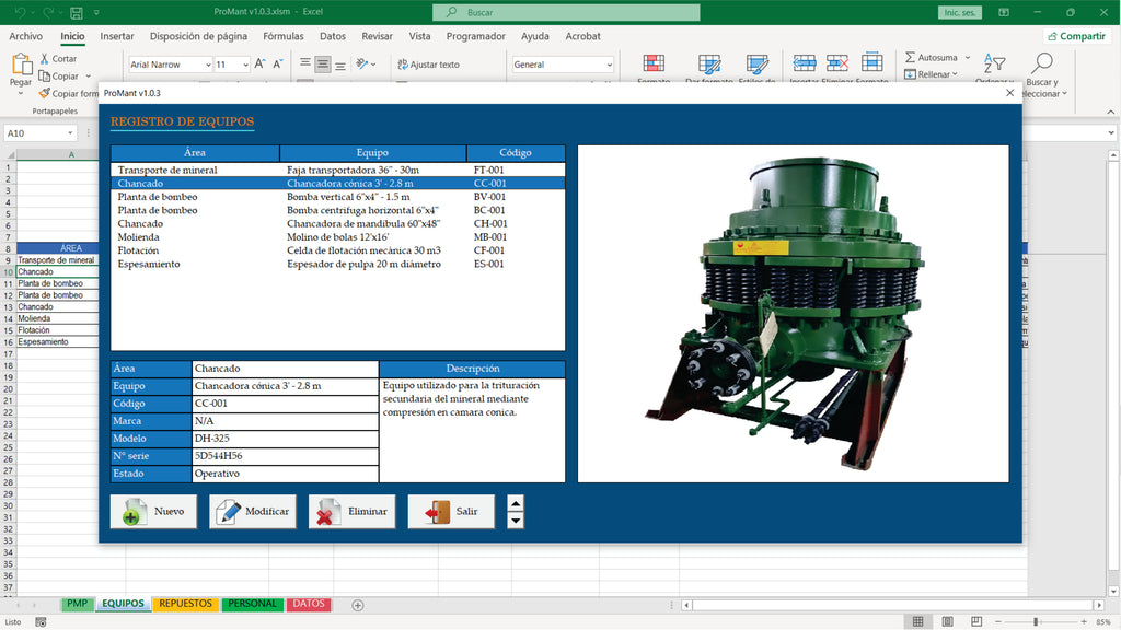 ProMant v1.0.3 - Plan de Mantenimiento Excel VBA
