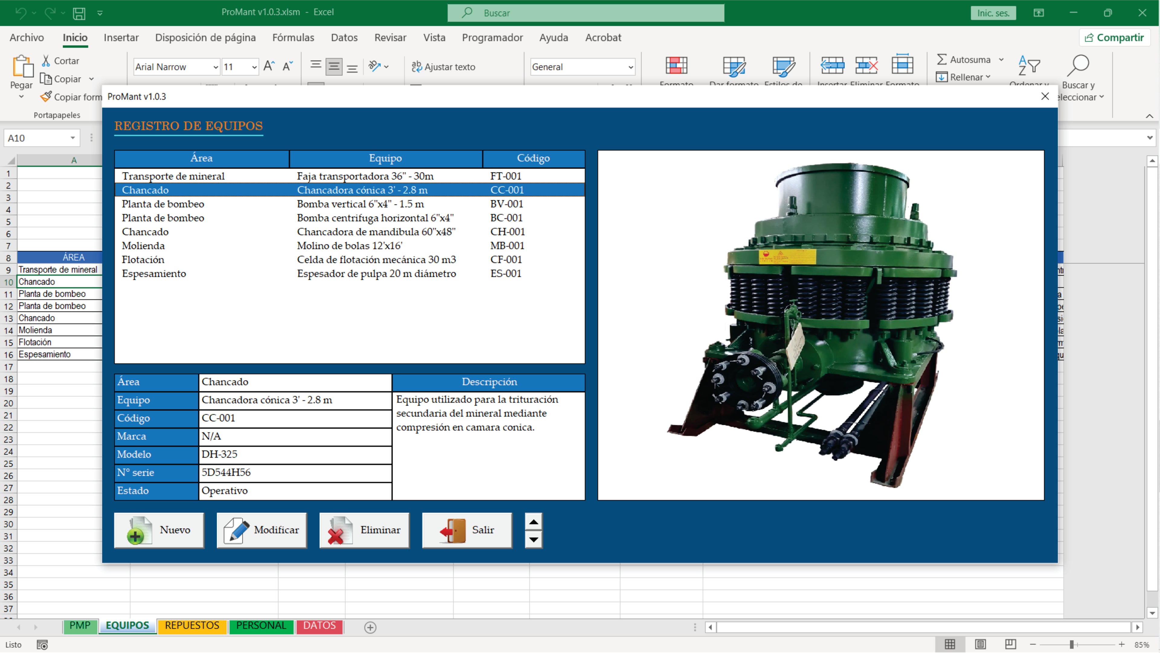 ProMant v1.0.3 - Plan de Mantenimiento Excel VBA