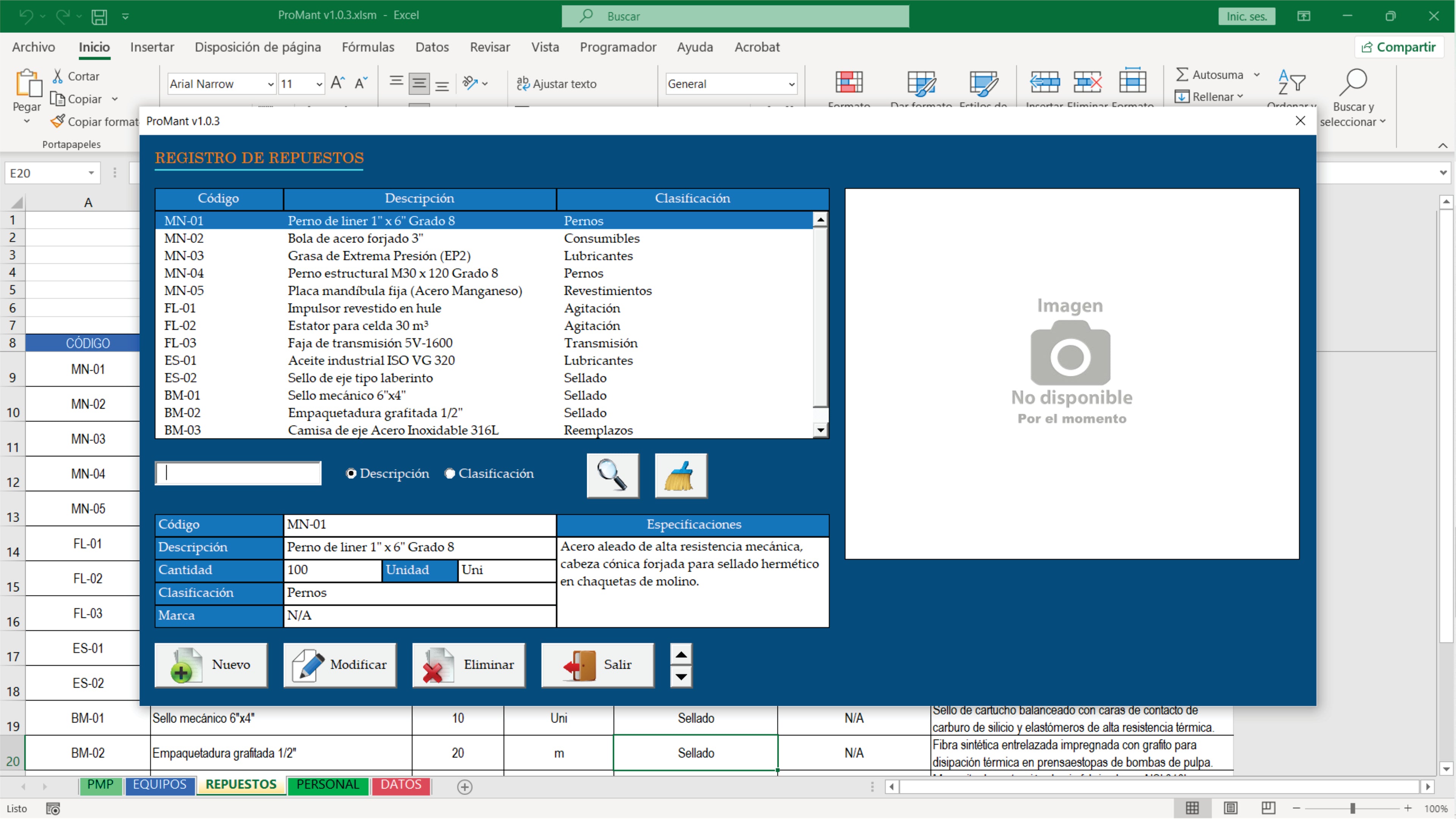 ProMant v1.0.3 - Plan de Mantenimiento Excel VBA