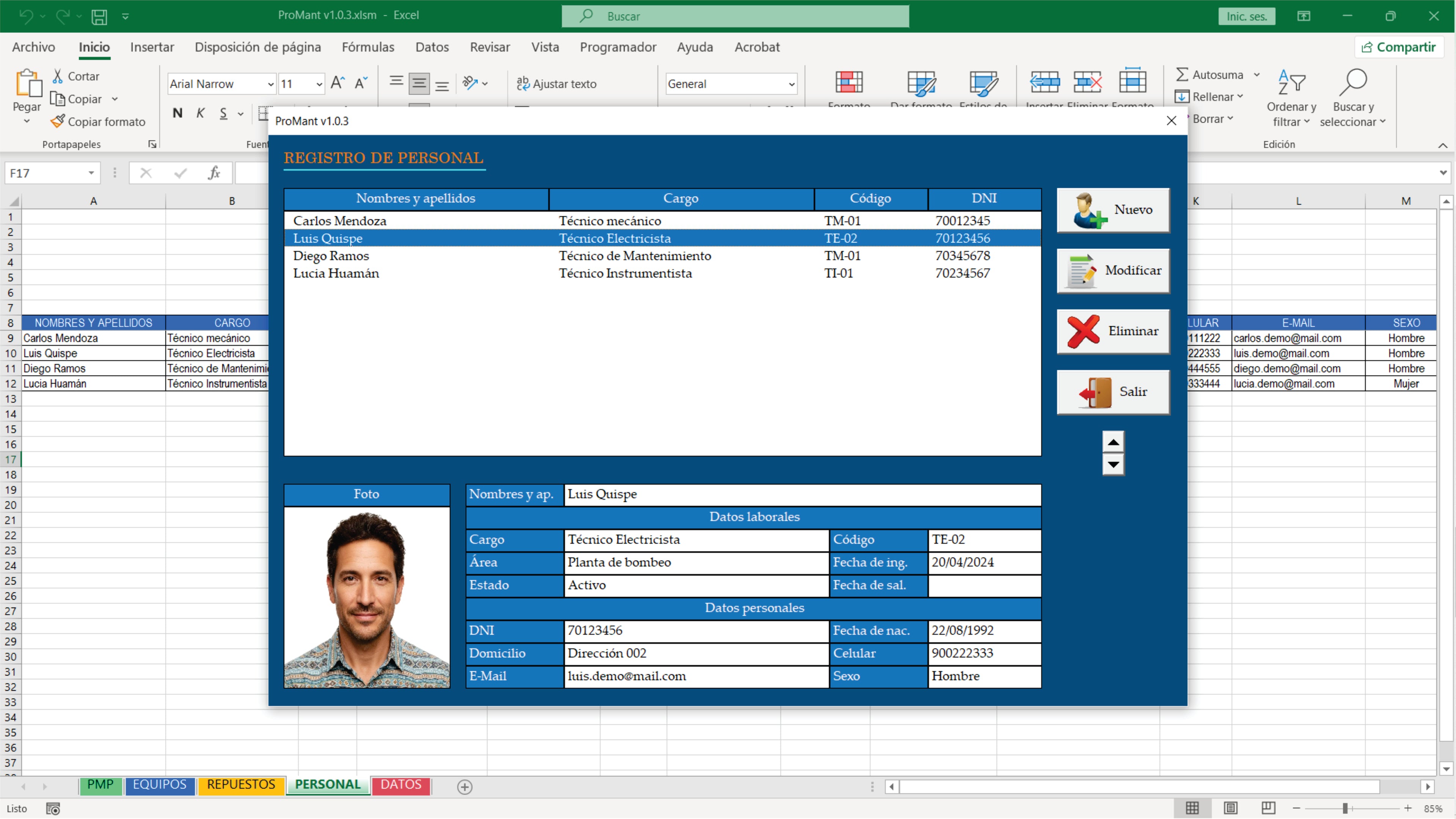 ProMant v1.0.3 - Plan de Mantenimiento Excel VBA