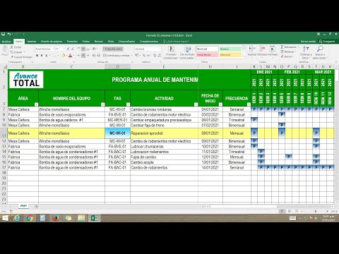 Plantilla para programación de mantenimiento preventivo (52 semanas) v1.0.0