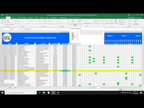 Plantilla para programación de mantenimiento preventivo (Fechas)